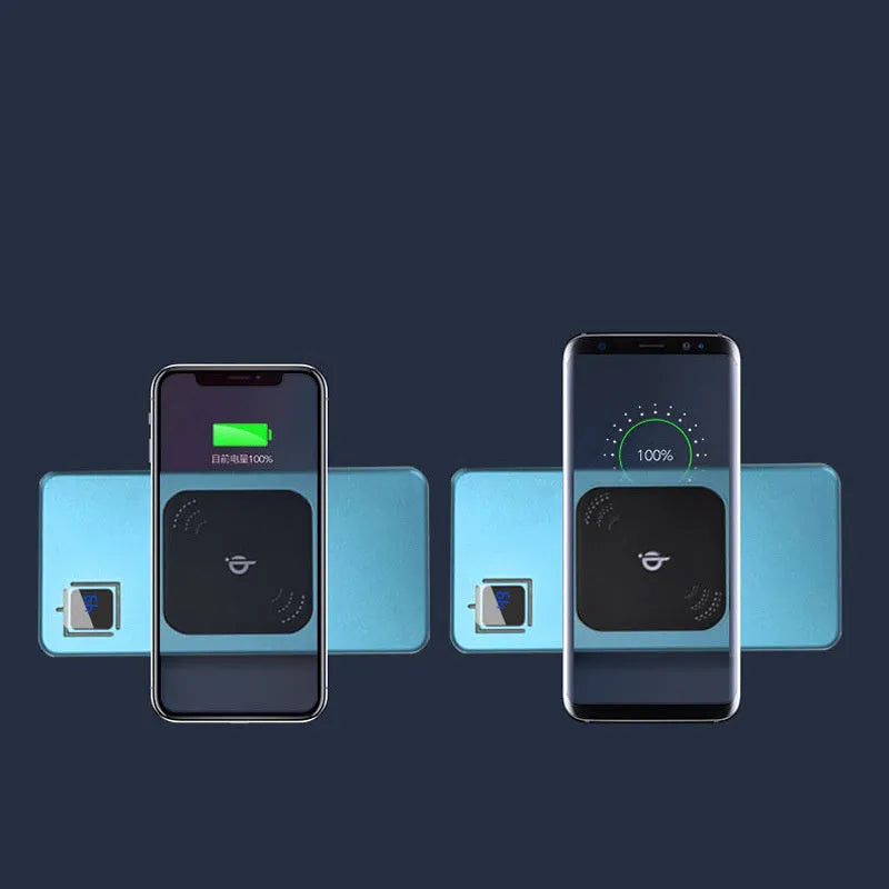 Alloy shell portable power bank with LCD display showing capacity options and colour variations