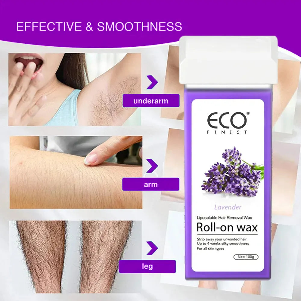 Lavender-scented hair removal wax for full body depilation on any skin type