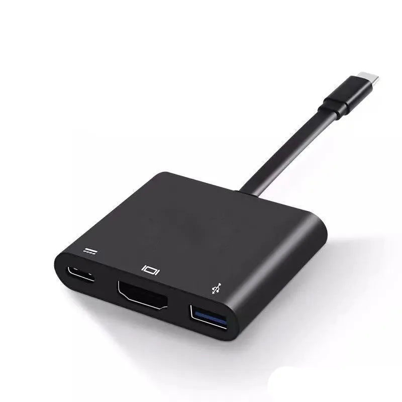 Black USB Type-C to HDMI adapter cable for Nintendo Switch on a white background