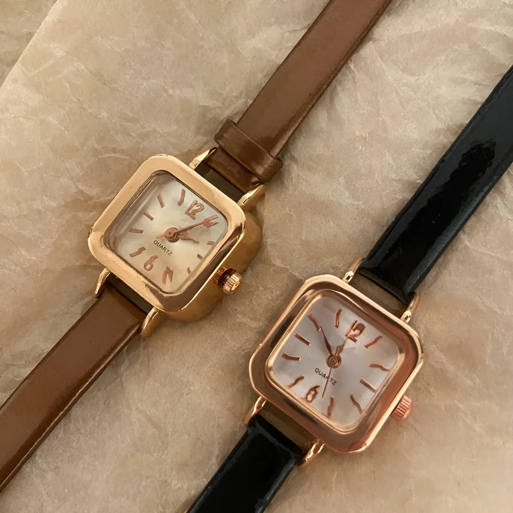 Women's alloy watch with 10mm thickness in black, white, pink, or brown colour options