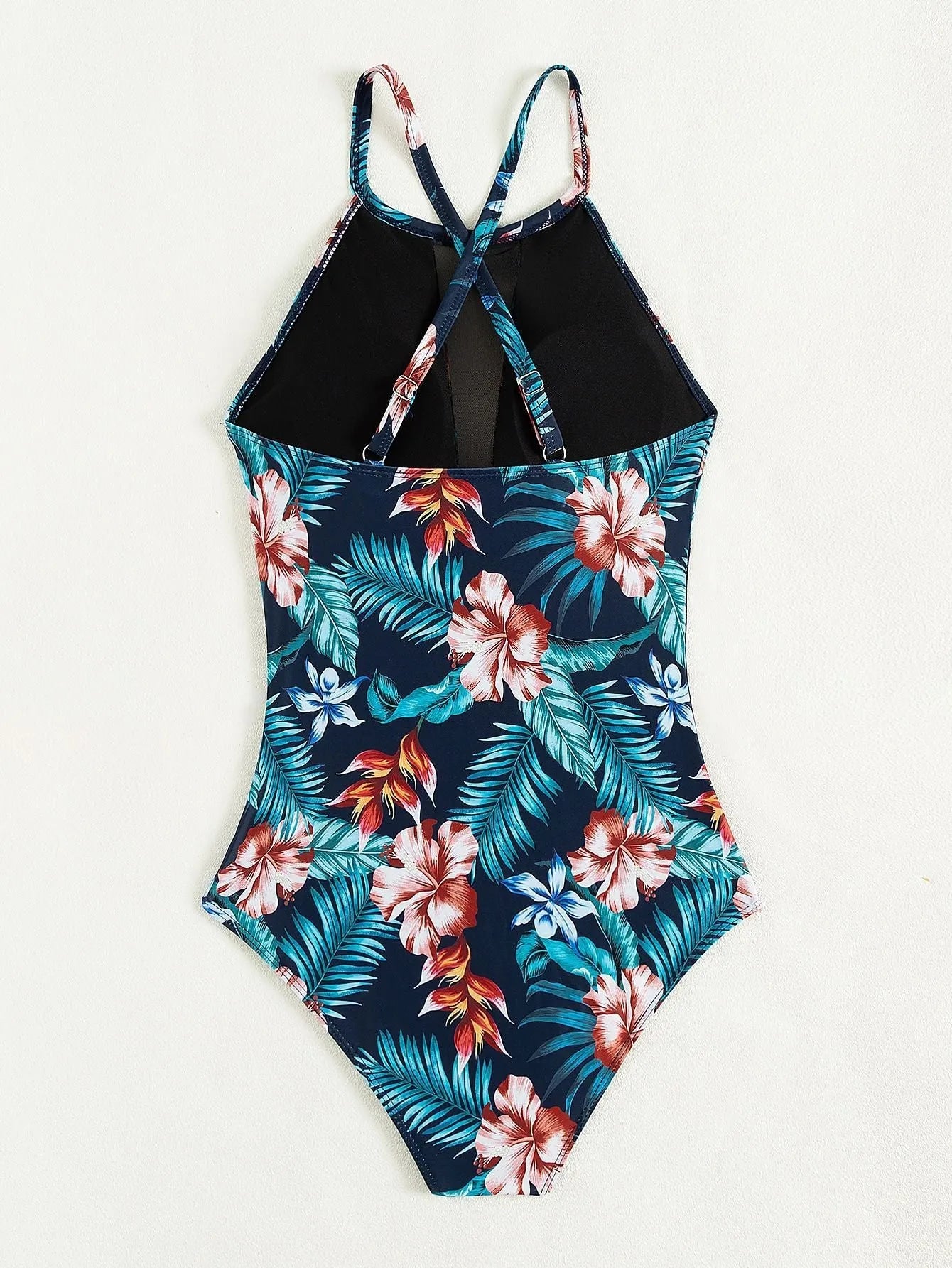 Women's deep V-neck one-piece swimsuit in polyester with solid, gradient, or printing pattern options