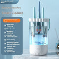 White rechargeable electric makeup brush cleaner with USB charging cable