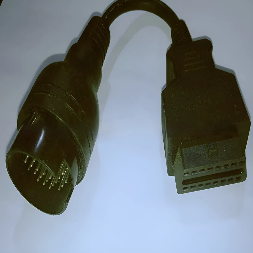 OBDII car tester connecting cable with 20-pin adapter, 16 nickel-plated pins, and direct plug 16x2 connector