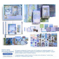 Creative journal gift box containing A6 grid notebook with bookclothes, paper sheets, cards, photo frames, stickers, and stationery accessories