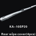 Four silvery ABS plastic rear window wiper cover trims for Hyundai 2010 vehicles