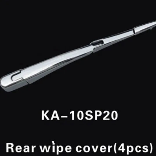 Four silvery ABS plastic rear window wiper cover trims for Hyundai 2010 vehicles