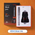 Automatic suction pen student writing set with plastic shell, two pen head sizes, and ink colour options