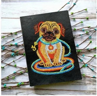 Black A5 hardcover diamond painting notebook with 50 blank pages for DIY craft projects