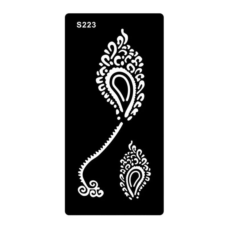 Hollow geometric pattern temporary tattoo sticker on water transfer paper in colour S205 from a range of 32 colours.
