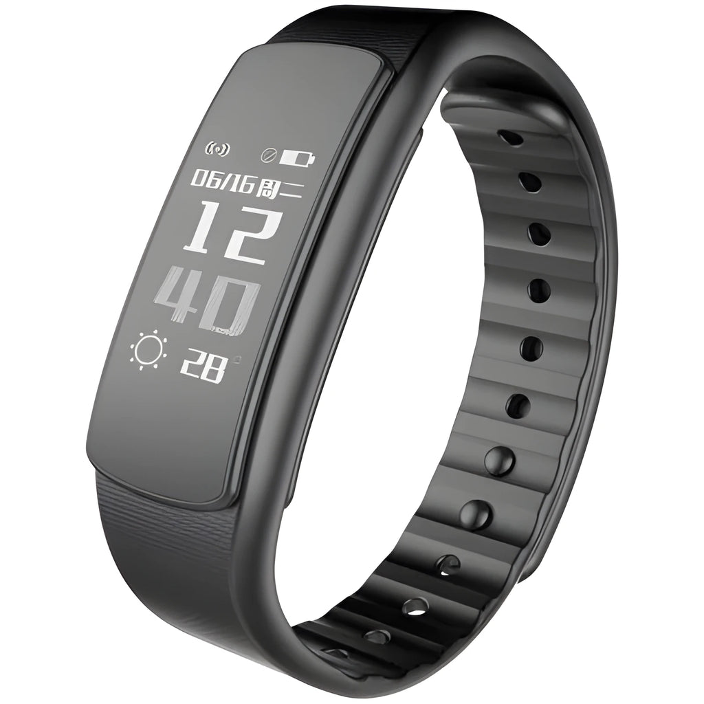 I6 smart sports bracelet with black TPU wristband and 0.96 inch screen