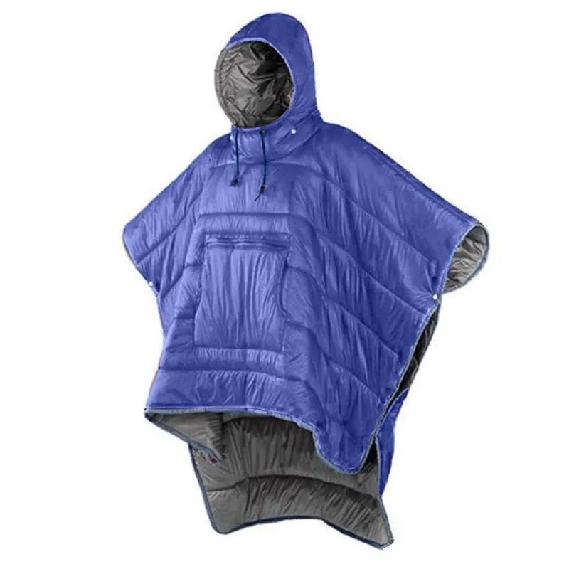 Outdoor cloak sleeping bag wearable cape in Army Green colour for camping