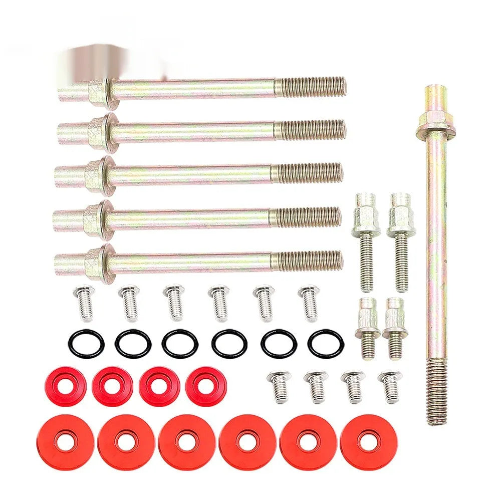 Aluminum alloy engine gasket kit for Honda Civic K Series in Silver, Red, Blue, and Black colors