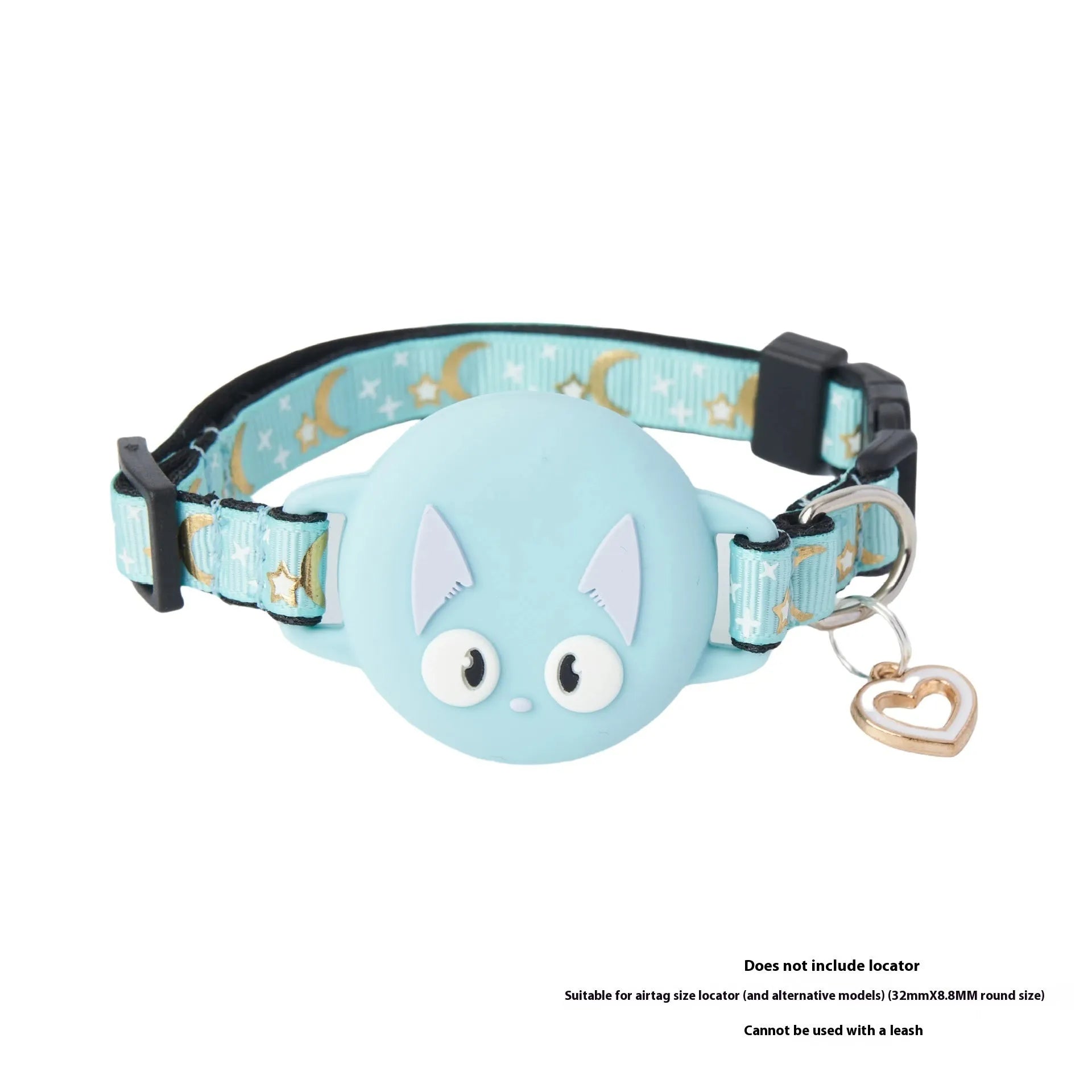 Plastic Apple AirTag protective case for cat collars in pink, showing adjustable sizing.