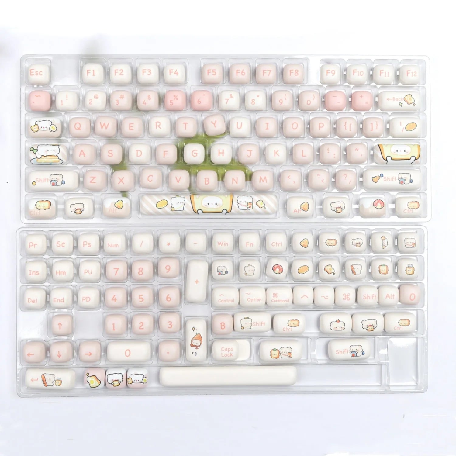 MOG profile PBT keycap set with steamed bread design and bread bear thermal sublimation print