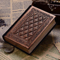 Embossed faux leather notebook with three-dimensional texture in Black Gold or Bronze colour option