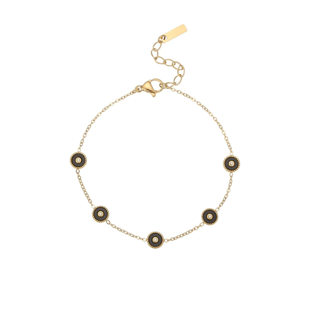 Light luxury fritillary stainless steel bracelet with 18K gold plating and geometric design