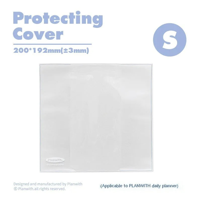 Embossed simple visual daily meter book notebook showing colour options: white, purple, blue, grey, and protective cover.