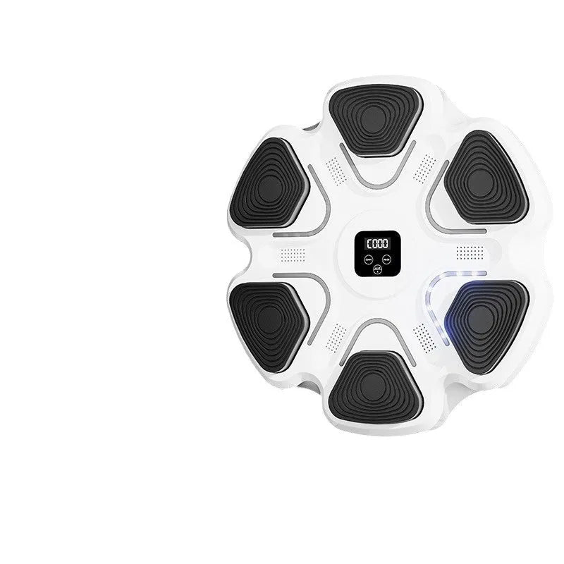 Smart music boxing machine wall target with electronic display and multiple glove colour options
