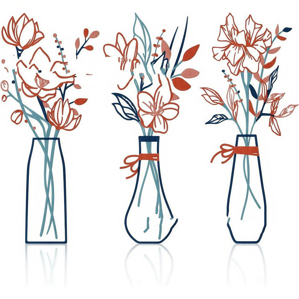 Set of three metal flower wall art pieces in country farmhouse style on a wall.