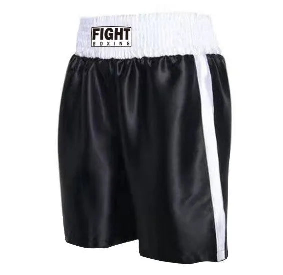 Colour-blocked waist boxing shorts with side slits and an elastic drawstring waistband