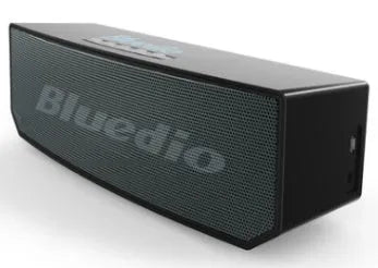 Black rectangular cloud smart speaker with grille and micro-USB port