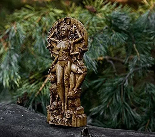 Detailed resin sculpture of a Greek goddess statue for garden or altar display.