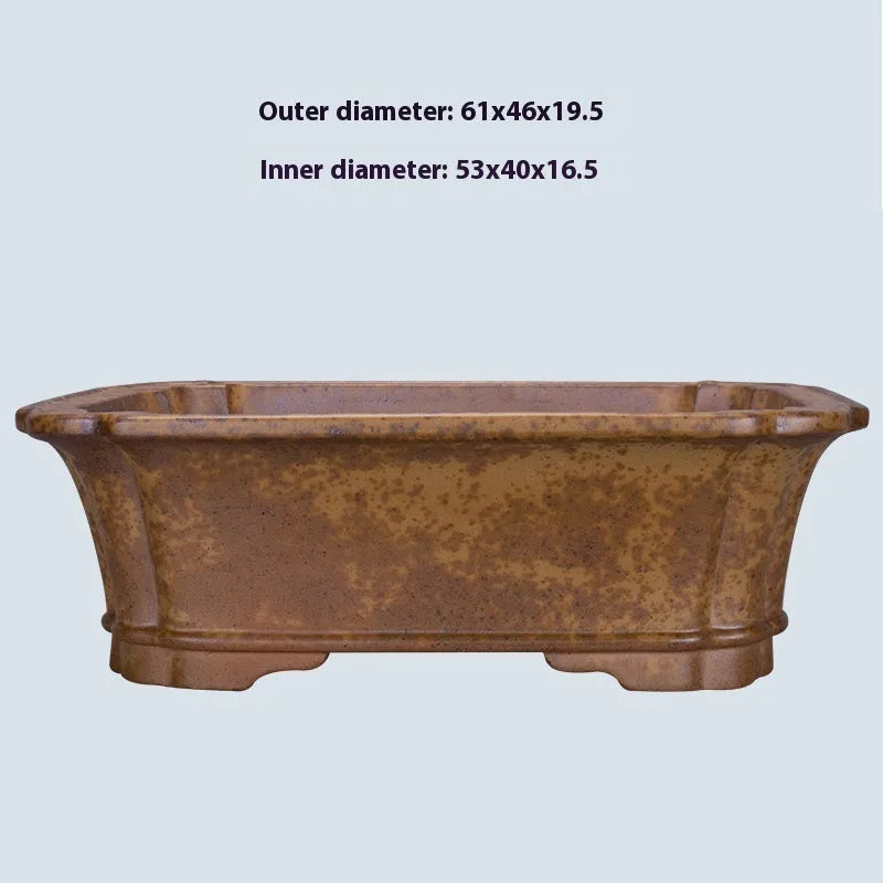 Large and small rectangular purple sand floor planters with modern design for home gardening.
