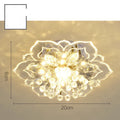Modern crystal ceiling lamp with flower-shaped shade and LED light source for living room or bedroom