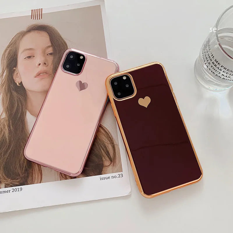 Solid colour TPU phone back cover for iPhone, shown in Blue, Claret, Pink, and Green.