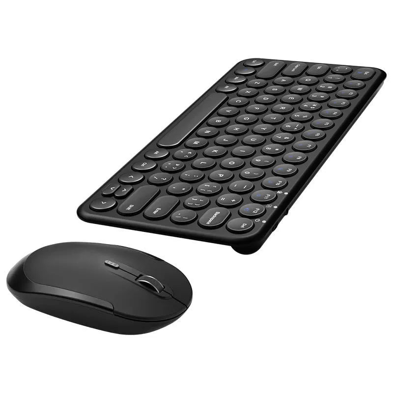Mute ultra-thin wireless keyboard and optical mouse set in white, black or pink colour options