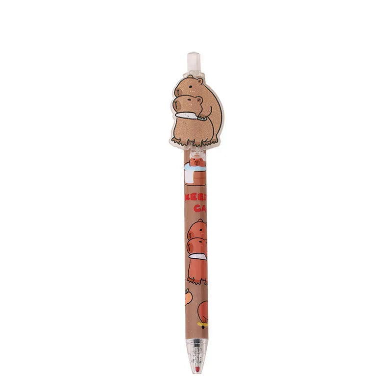 Cartoon bear design gel pen stationery set with 48 carbon black ink pens in plastic box