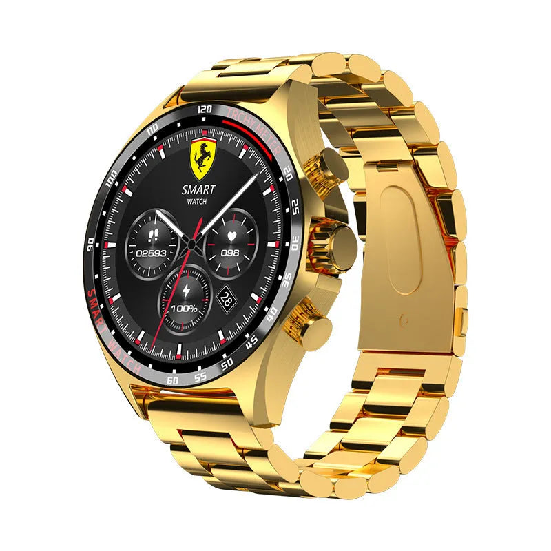 Smart watch in black, silver or gold with health monitoring functions on wrist