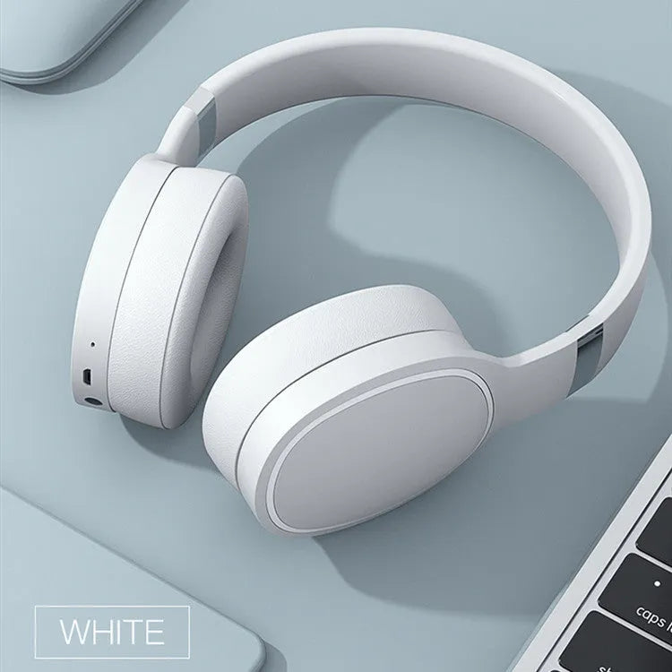 Wireless Bluetooth headset with 40mm speakers in black, blue, grey, or white colour options