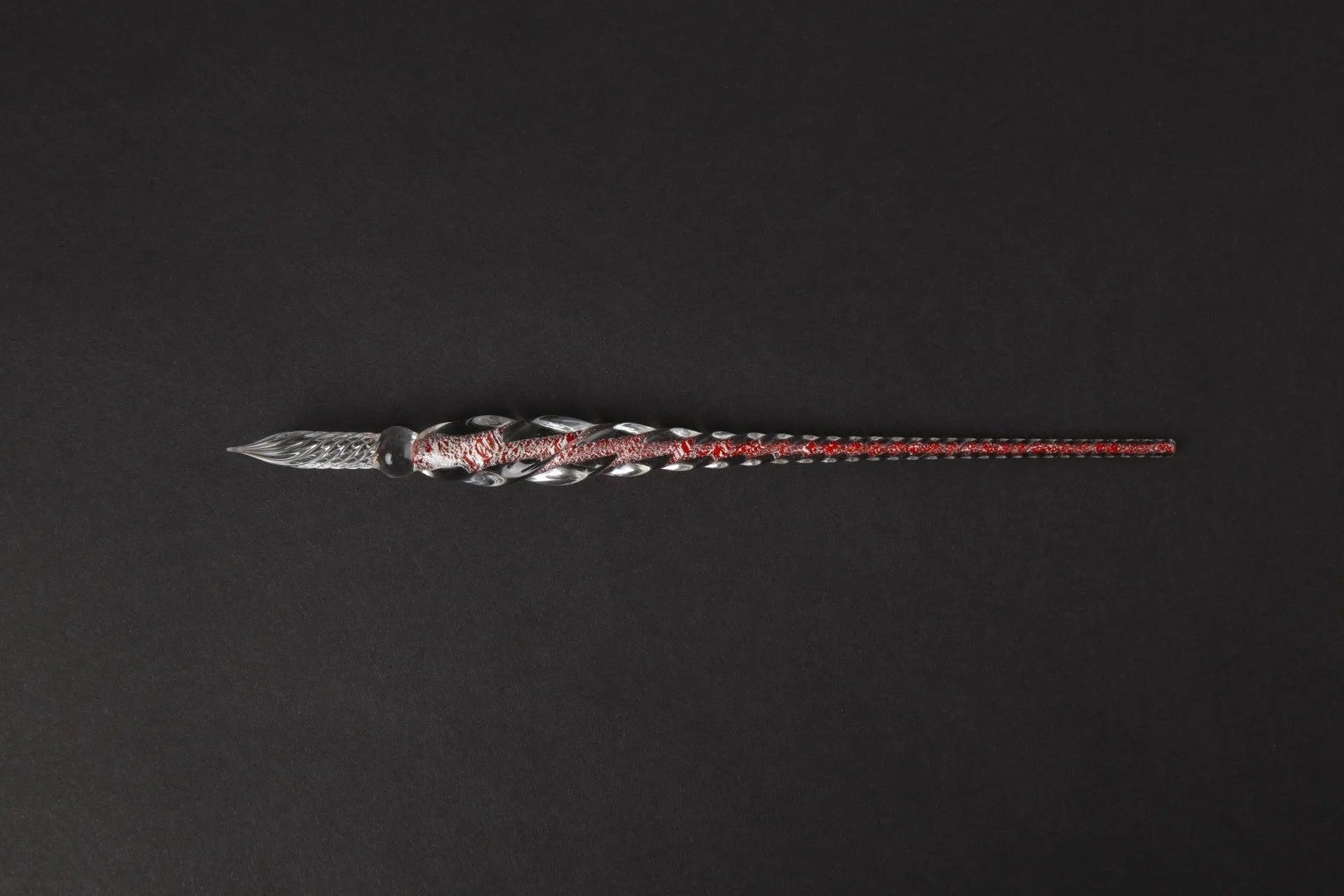 Glass crystal pen with coloured glaze finish and transparent signature section
