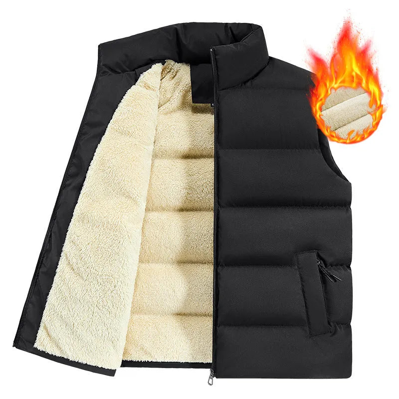 Men's striped lambswool vest in black, dark blue or red colours for autumn winter wear
