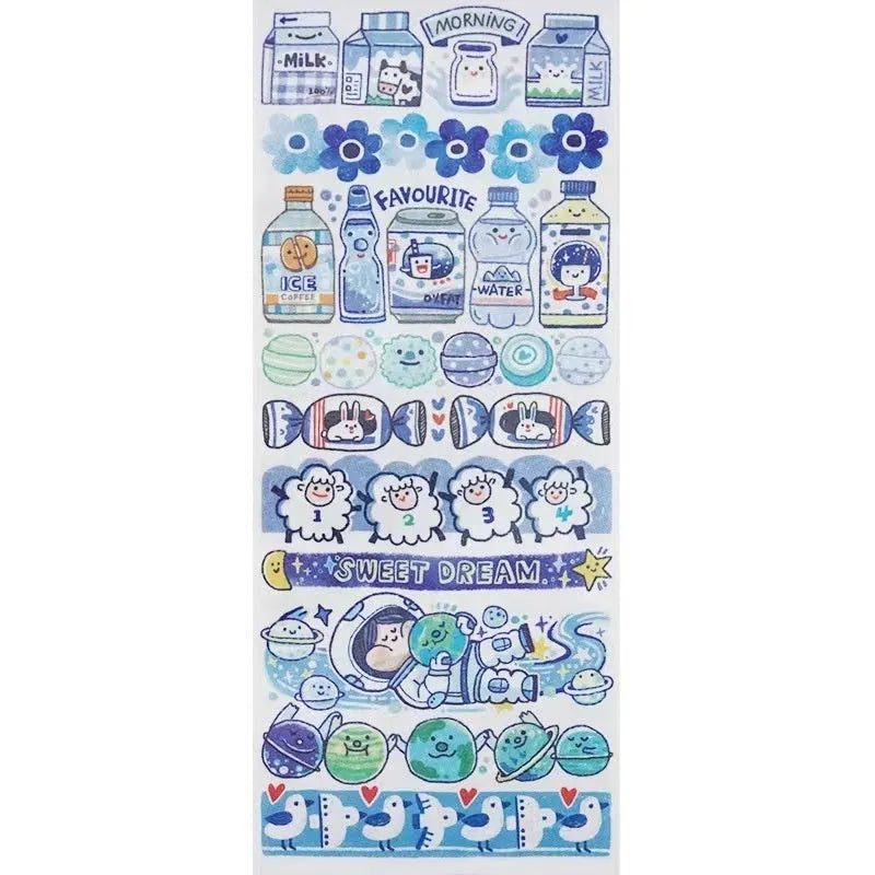 Cartoon character stickers on Japanese paper for haemorrhoid tape packaging decoration