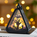 Halloween portable pumpkin lamp decoration in plastic and glass, 11.5cm high.