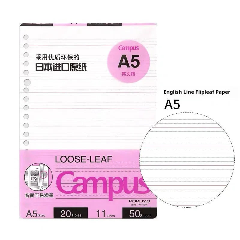 Refillable B5 spiral notebook with coloured PP cover and loose-leaf paper