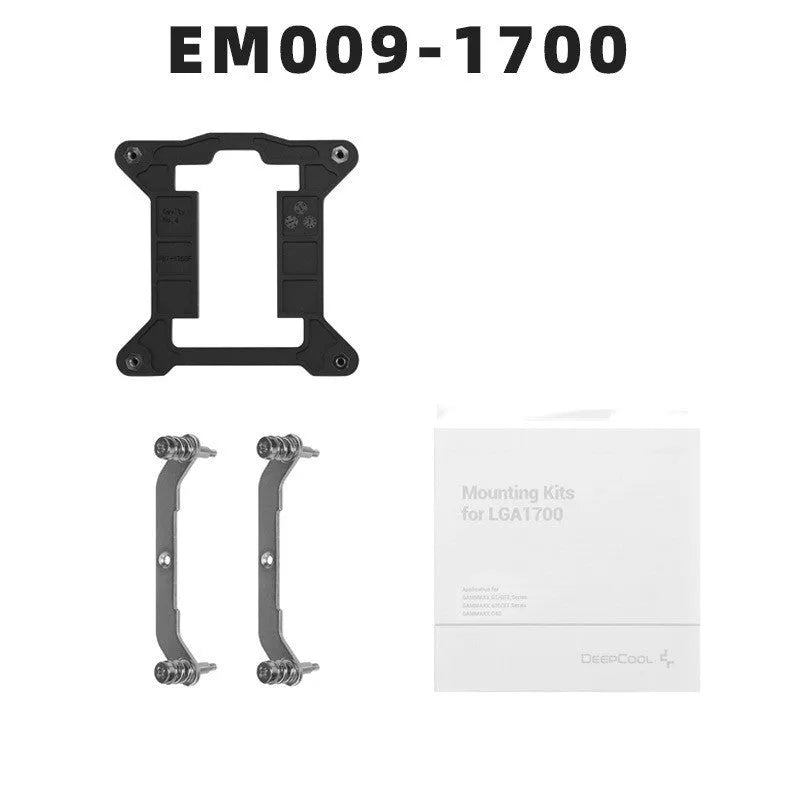 LGA1700 CPU cooler mounting kit with five style options and cleaning alcohol bag