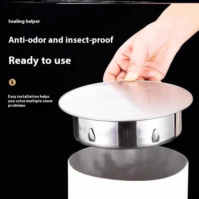 Stainless steel inlay floor drain deodorant seal cover with modern design for 201to160 tube plug