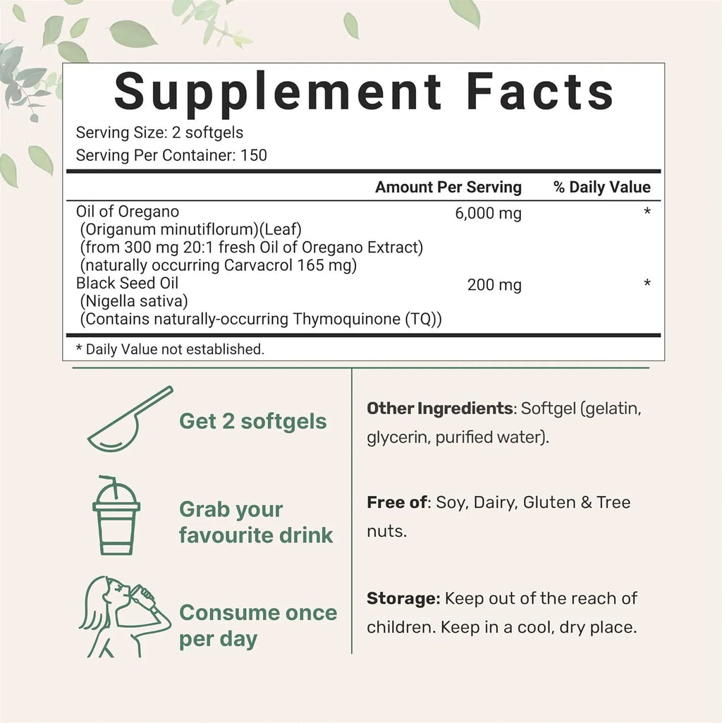 Butter Black Seed Oil Soft Capsules bottle showing 180 or 300 count softgel tablets.