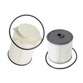 White diesel fuel filter and oil-water separator kit for RAM 1500, 2500, 3500, 5500 trucks.