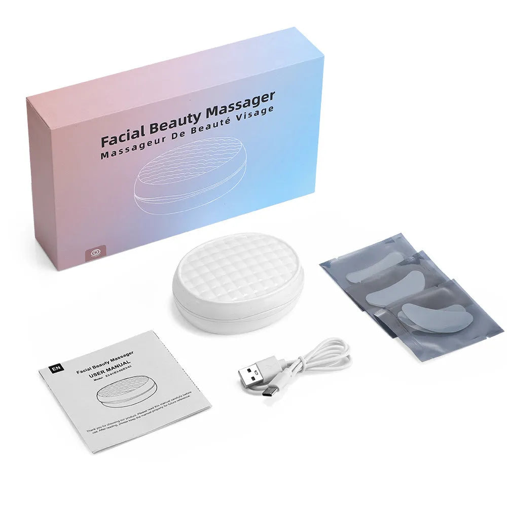 White red light EMS eye and facial massager device for dark circle treatment