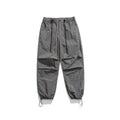 Men's casual straight-leg trousers in thin ice silk nylon fabric showing loose fit and colour options