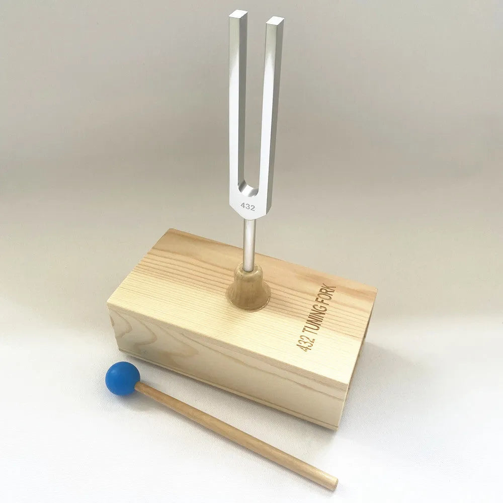 Aluminium alloy tuning fork with matching speaker for 432Hz or 528Hz sound therapy