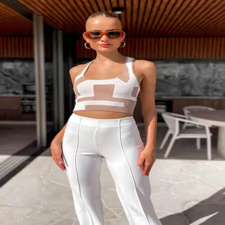 Women's U collar camisole body in street fashion slim fit style with exposed navel design, available in multiple colours