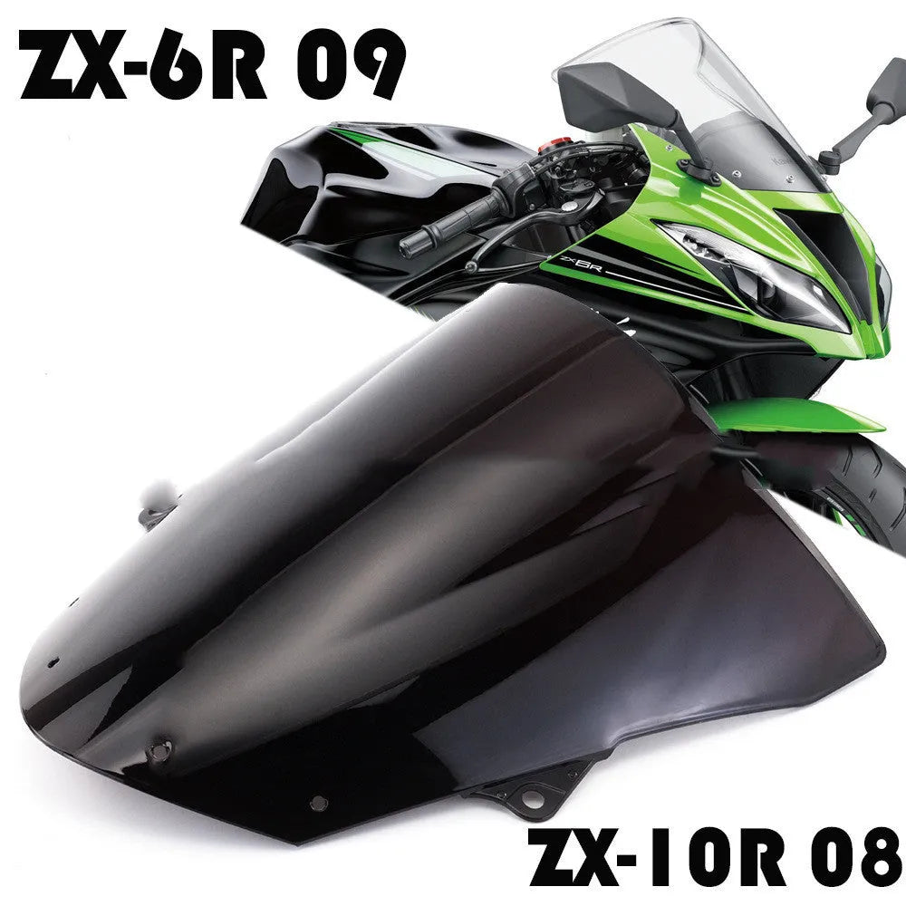 Kawasaki motorcycle windscreen replacement part in blue and brown tint options for ZX-6R and ZX-10R models