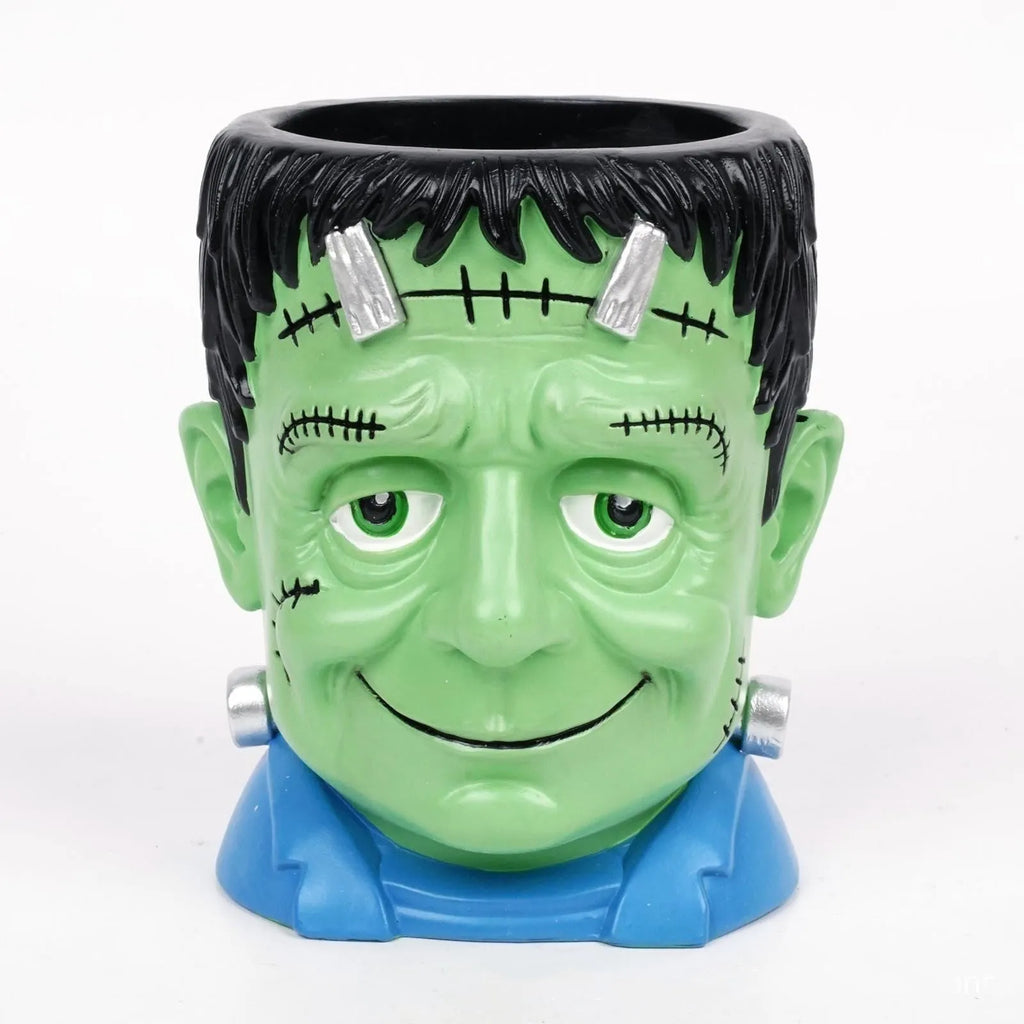 Halloween cartoon flower pot resin decoration with hand-painted bandage zombie design