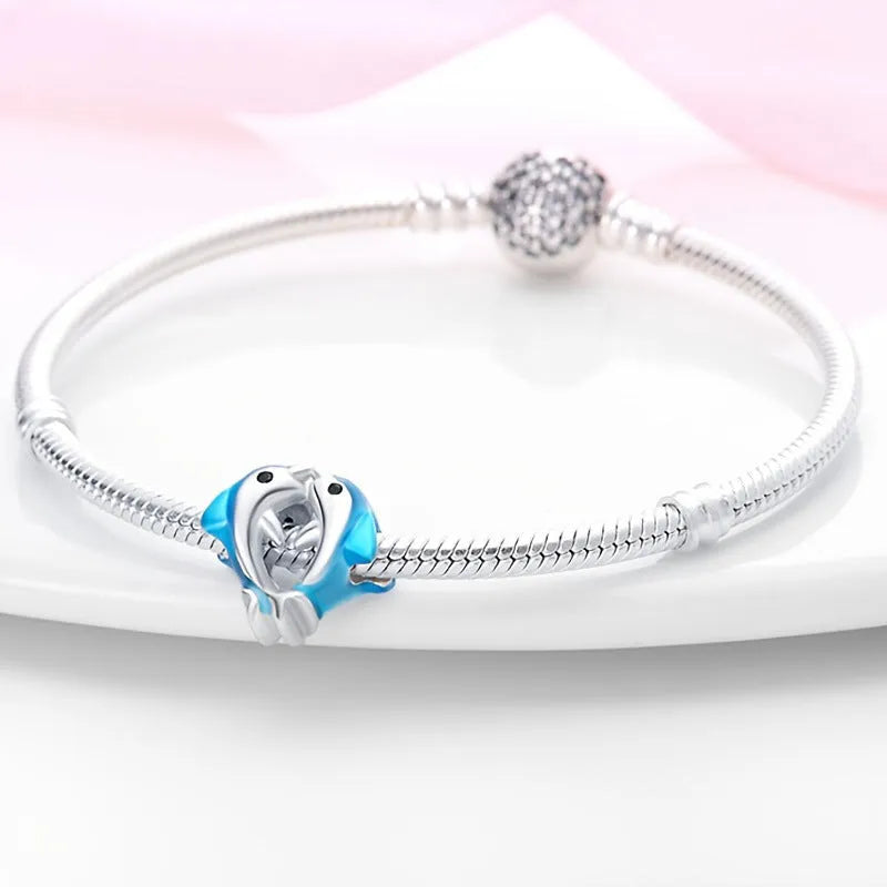 Silver plated copper bead pendant in white copper colour for DIY bracelet jewellery making