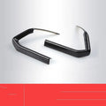 Pair of black ABS plastic steering wheel trim decals for car interior upgrade